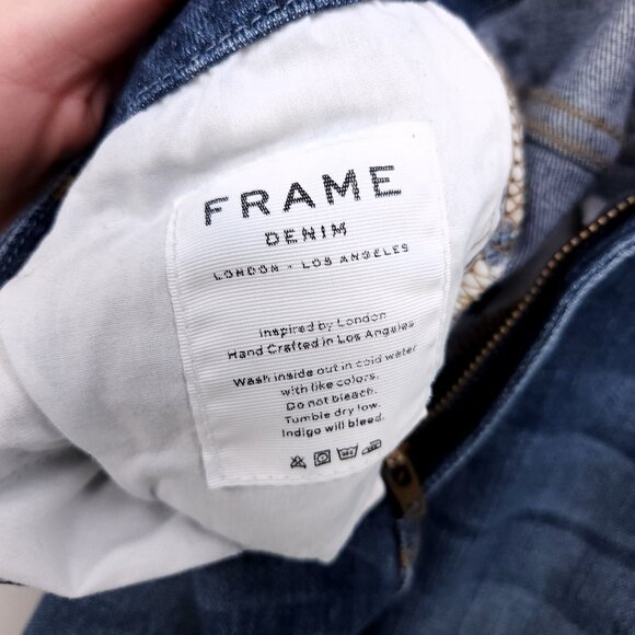 Frame Le Crop Mini Boot Cut-Leg Jeans Womens Size 24 Dark Wash Denim - Picture 10 of 16